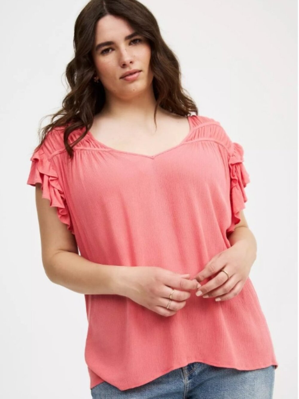 Ruffle Short Sleeve Top- Torrid